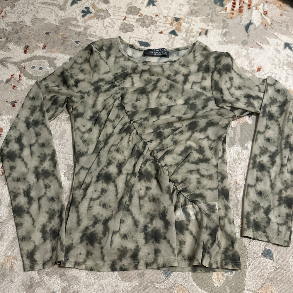 Mesh tie dye long sleeve